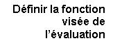 Zone de Texte: Dfinir la fonction vise de lvaluation

